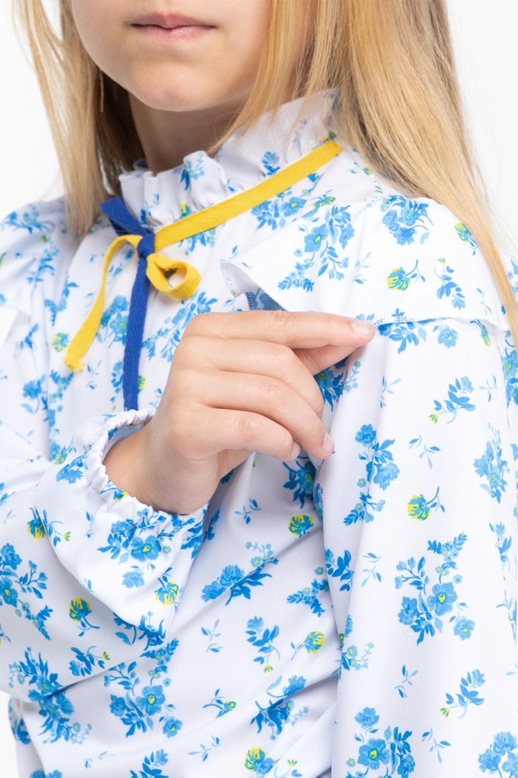 Фото Блуза с узором для девочки MyChance Цветы 128 см Разноцветный (2000989804390D)