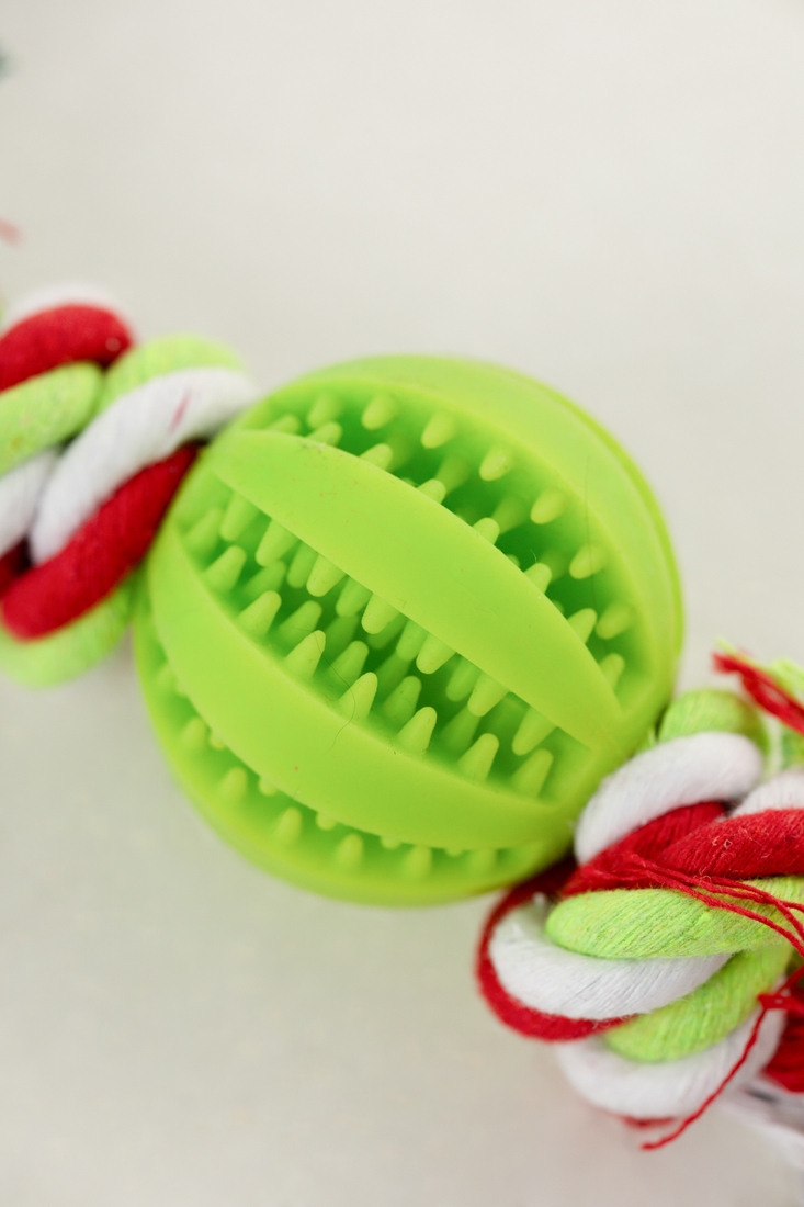 Іграшка м'яч з вузлами для тварин KUMAOCHONGWUYONGPIN KM52650 Салатовий (2000990382566)