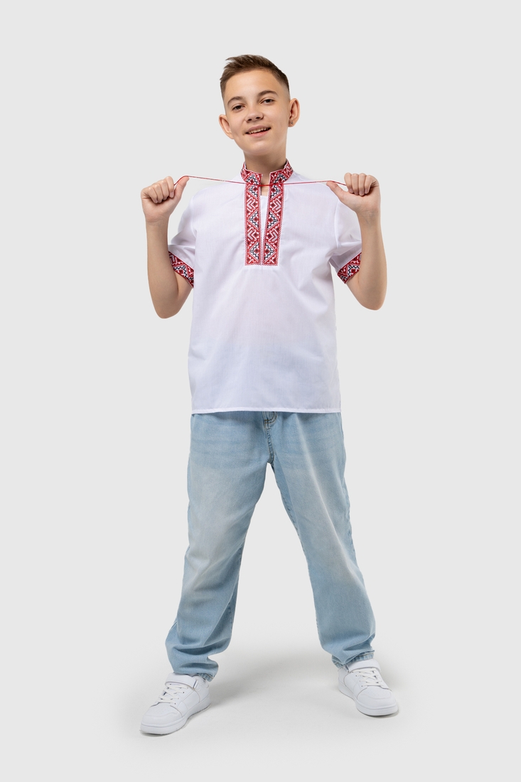 Фото Сорочка вишиванка для хлопчика КОЗАЧЕК МАЙКЛ 164 см Червоний (2000989883135S)