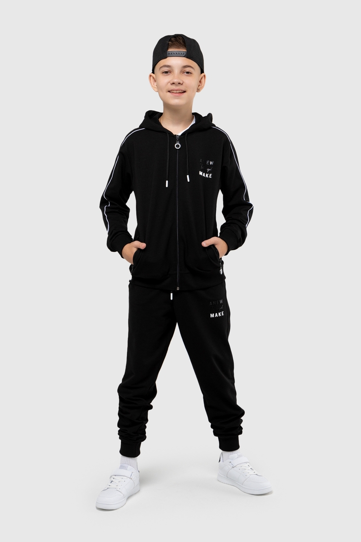 Фото Спортивный костюм (кофта, штаны) для мальчика YESMINA 4269 164 см Черный (2000989929741D)