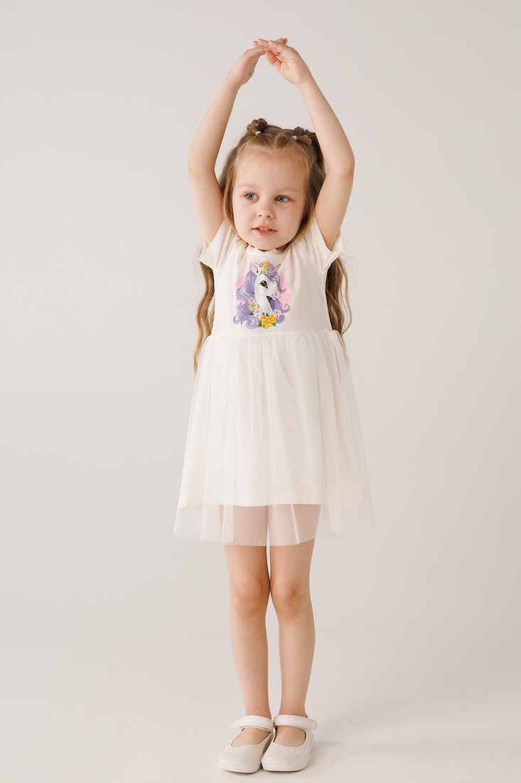 Фото Платье для девочки Ecrin 5277 128 см Молочный (2000990434791S)
