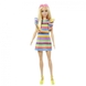 Кукла Barbie "Модница" с брекетами в полосатом платье HJR96 (194735094325) Фото 1 из 5
