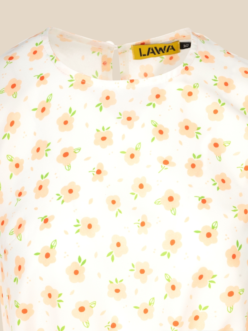 Фото Сукня з візерунком жіноча LAWA WTC02305 2XL Біло-персиковий (2000990559364S)(LW)