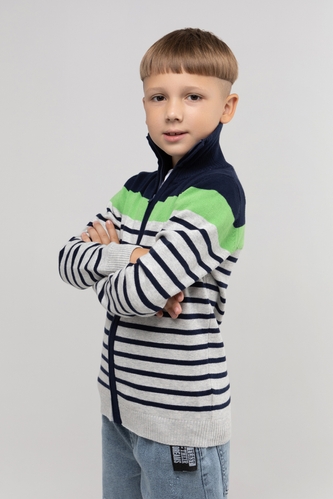 Фото Кофта с узором для мальчика Lizi 3227 116 см Серо-зеленый (2000989982951D)