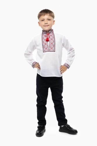 Фото Сорочка з вишивкою для хлопчика КОЗАЧОК РУСЛАН 134 см Червоний (2000990029645D)