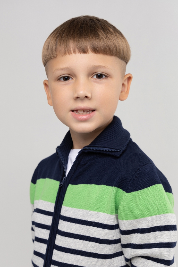 Фото Кофта с узором для мальчика Lizi 3227 116 см Серо-зеленый (2000989982951D)