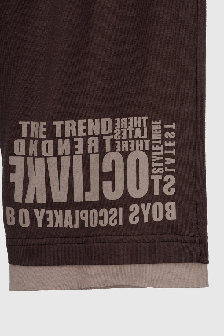 Фото Піжама футболка+капрі для хлопчика Tom John 89949 152-158 см Коричневий (2000990637406S)