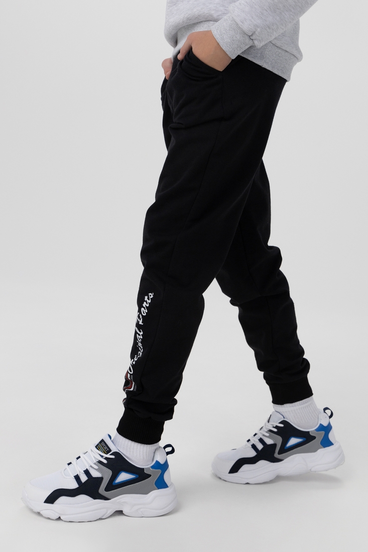 Фото Спортивные штаны с принтом для мальчика Pitiki 228-13-1 158 см Черный (2000990094438D)