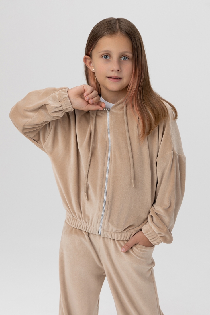Фото Спортивний костюм (кофта, штани) для дівчинки MAGO T370 134 см Бежевий (2000989956990D)