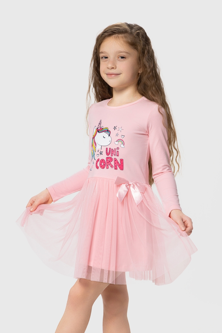 Фото Сукня з принтом для дівчинки Pop Fashion 7343 92 см Рожевий (2000990249104D)
