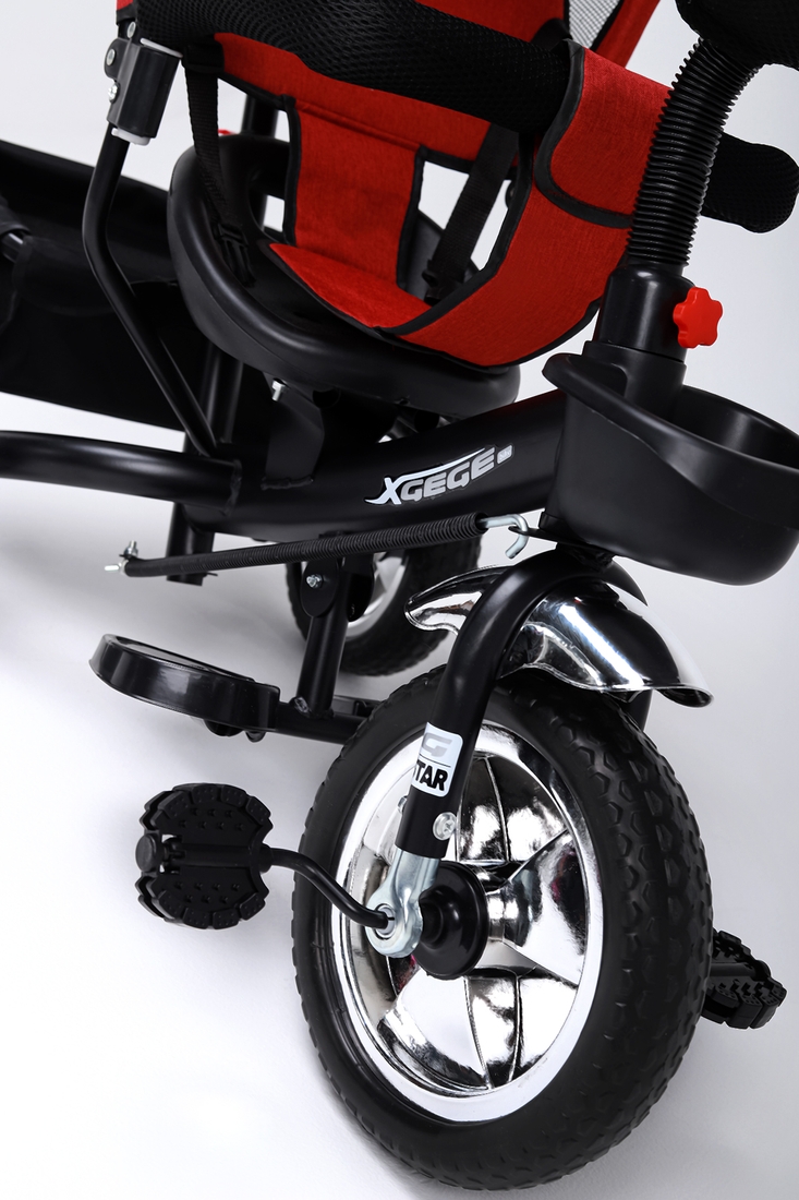 Фото Велосипед 3-х колесный с капором, родительская ручка CBI6162 Красный (2000989529286)