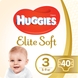 Подгузники Huggies Elite Soft 3 Jumbo 3ДЖАМБО40 9400875 5-9 кг 40 шт. (5029053572598) Фото 1 из 8