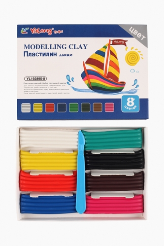 Фото Пластилин YaLong Modelling Clay 8 цв. YL192895-8 (6938247136555)