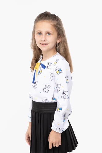Фото Блуза с узором для девочки MyChance Котики 116 см Разноцветный (2000989804420D)