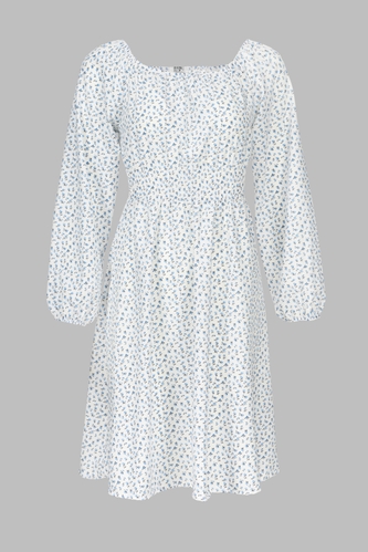 Фото Платье с узором женское 242 48 Бело-голубой (2000990461155S)