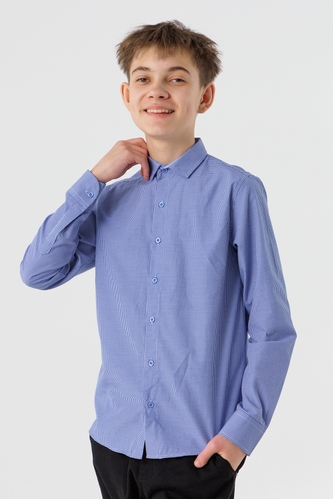 Фото Сорочка з візерунком для хлопчика Deniz 606 164 см Блакитний (2000990524850D)