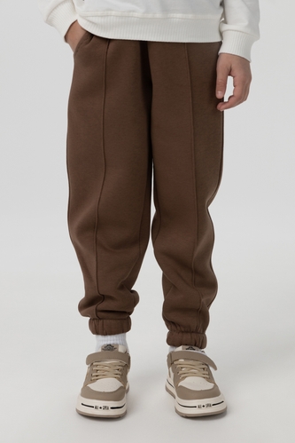 Фото Спортивні штани однотонні для дівчинки ANGELOS LX-274 158 см Коричневий (2000990146939W)