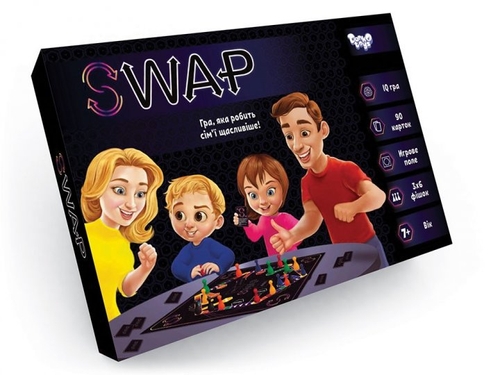 Фото Настільна розважальна гра Danko Toys Swap укр G-Swap-01-01U (2000904589258)