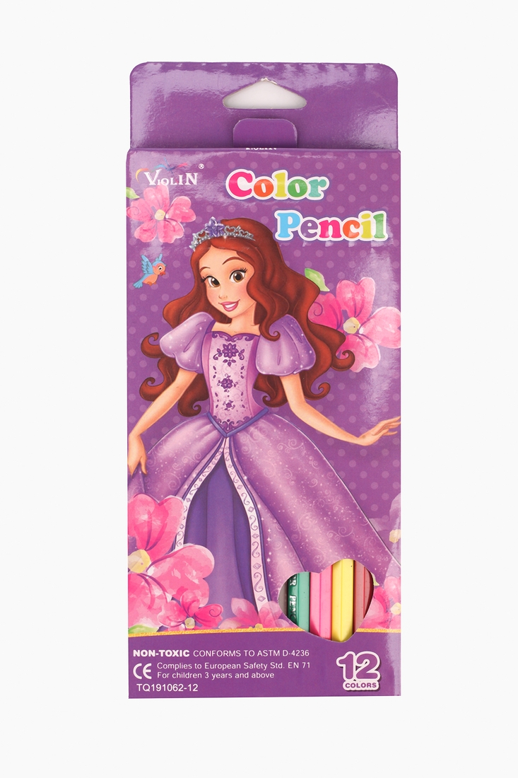 Фото Цветные карандаши 12 шт MIX TQ191062-12 принцесса фиолетовая Фиолетовый (2000989302278)