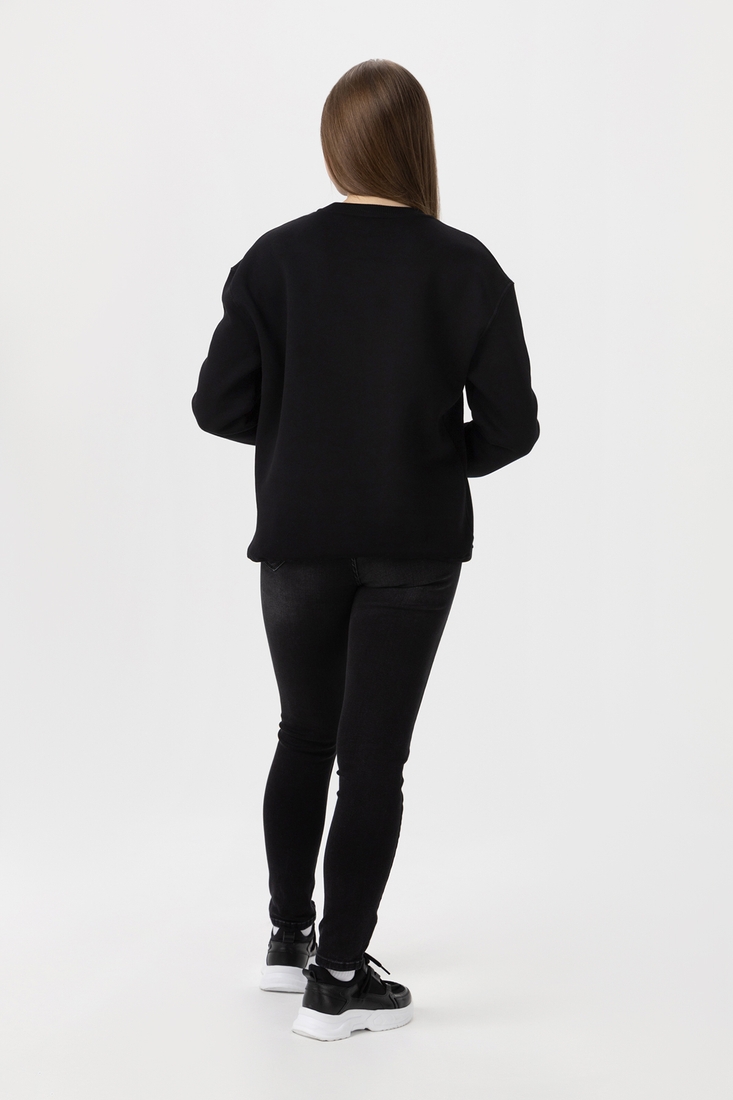 Фото Cвітшот з принтом жіночий Pepper mint Smex-32 L Чорний (2000990238870W)