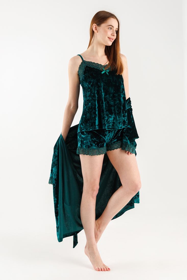 Фото Комплект халат+пижама женский Nicoletta 87130 XL Зеленый (2000990388995А)