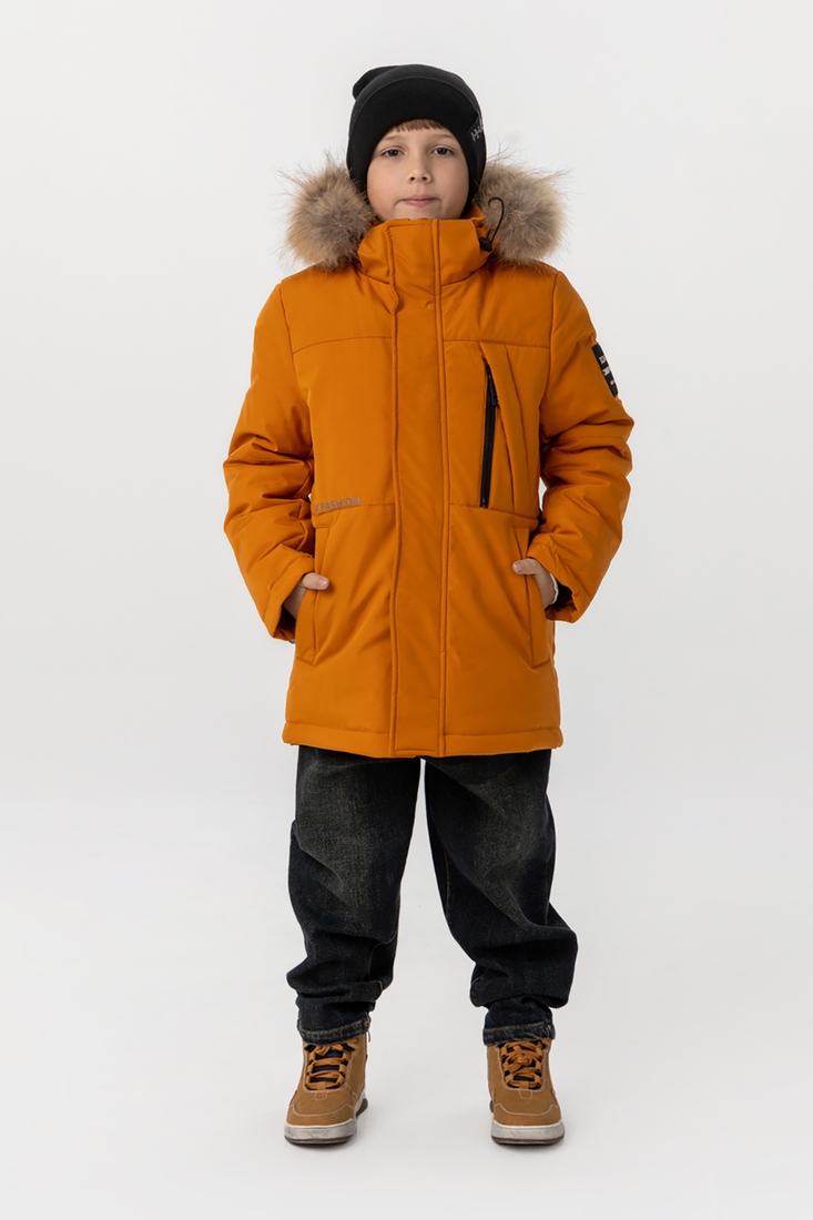 Фото Куртка зимова для хлопчика D08 146 см Теракотовий (2000989604907W)