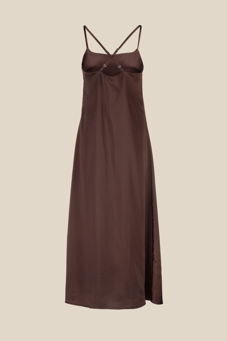 Фото Сукня однотонна жіноча LAWA WTC02367 XL Темно-коричневий (2000990542090S)