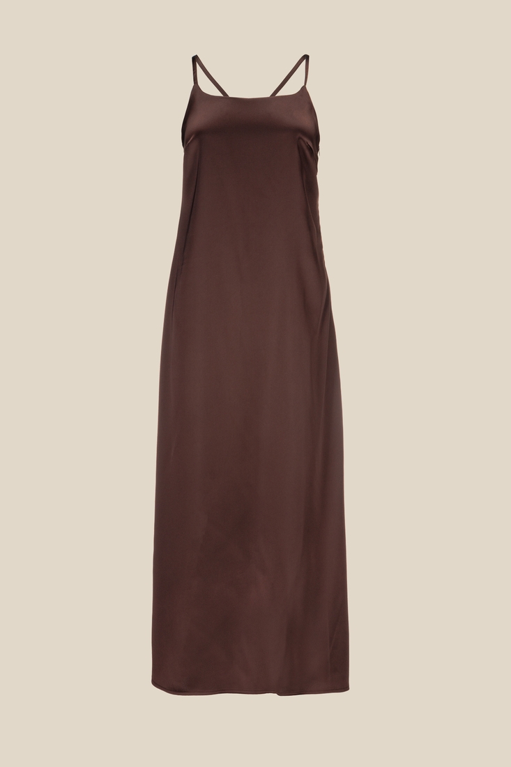 Фото Сукня однотонна жіноча LAWA WTC02367 XS Темно-коричневий (2000990542052S)