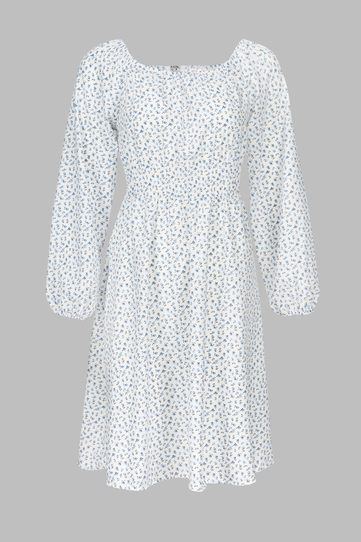 Фото Платье с узором женское 242 48 Бело-голубой (2000990461155S)