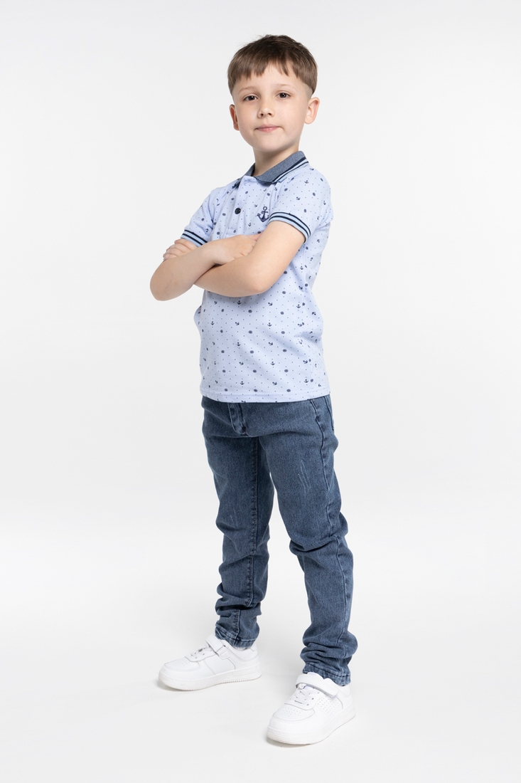 Фото Поло з візерунком для хлопчика ALISA 1117 110 см Блакитний (2000989707066S)