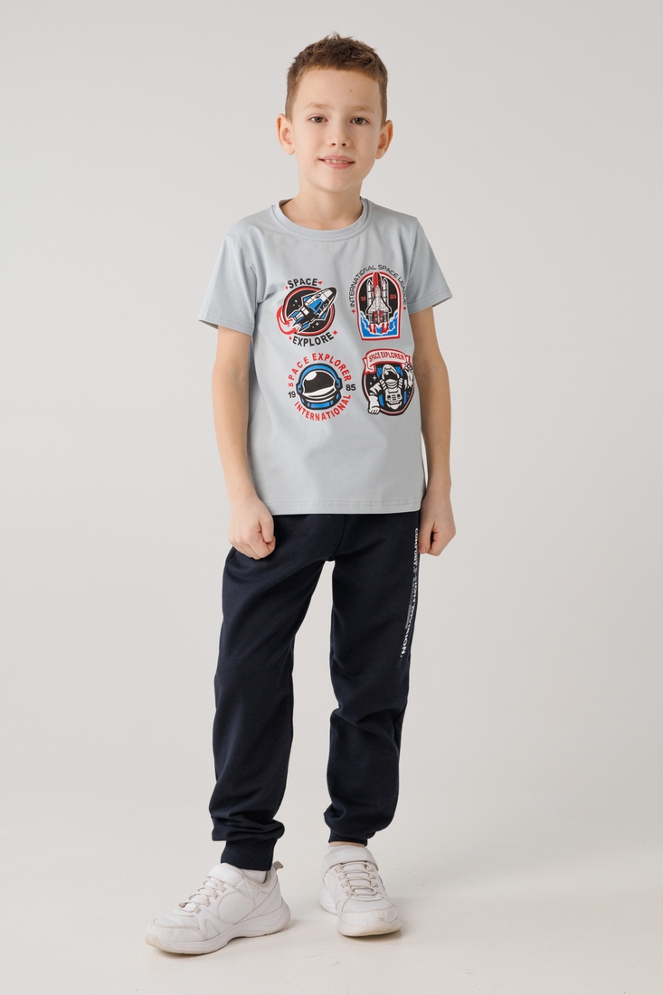 Фото Спортивні штани з принтом для хлопчика 606 140 см Чорний (2000990430267D)