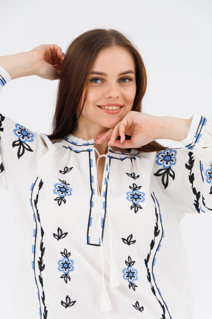 Фото Вишиванка сорочка з принтом жіноча Es-Q 5650 L Білий (2000990588265A)