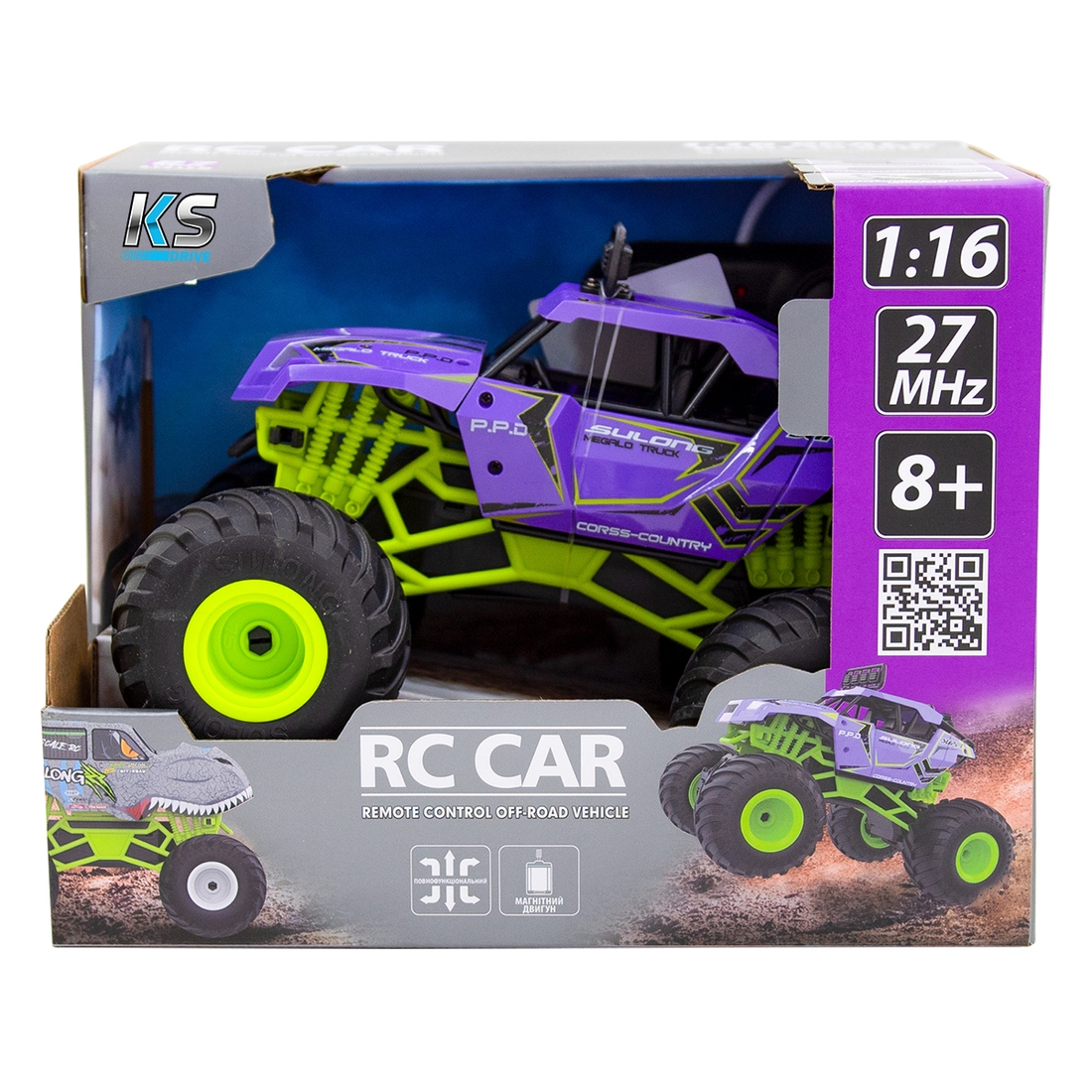 Фото Автомобиль BIGFOOT OFF – ROAD с р/у – VIOLET (1:16, 27 МГц) SL – 358RHV Разноцветный (6900007341493)