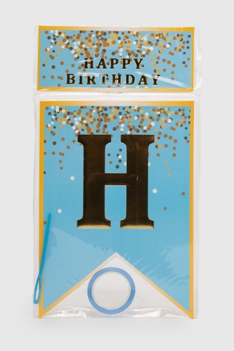 Гірлянда паперова Happy Birthday BINFENQIQIU BF5272 Блакитний (2000990384379)