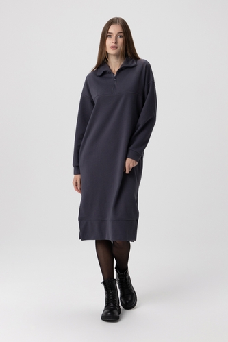 Фото Платье однотонное женское 2342-K XL Серый (2000990117090D)