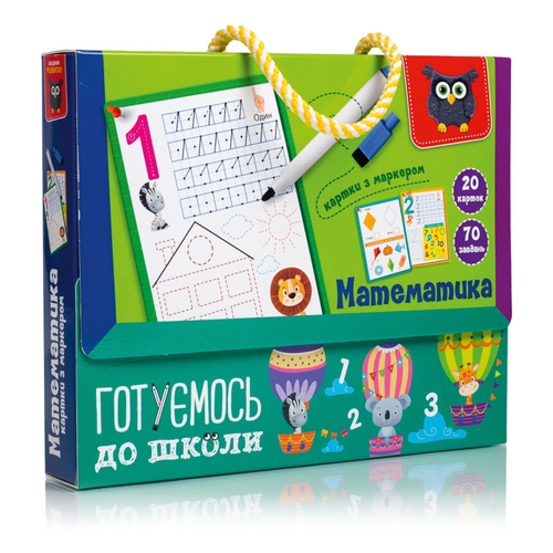 Фото Картки з маркером "Готуємось до школи: Математика" Vladi Toys VT5010-22 (4820234764037)