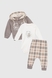 Костюм (боді+кофта+штани) для хлопчика Mini Papi 0420 68 см Сірий (2000990483485D) Фото 2 з 17