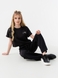 Спортивні штани однотонні прямі для дівчинки Тімі 41130 164 см Чорний (2000990540751D) Фото 3 з 12