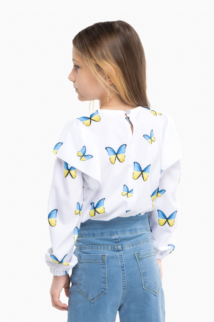 Фото Блуза с узором для девочки MyChance Бабочка 140 см Разноцветный (2000989804369D)