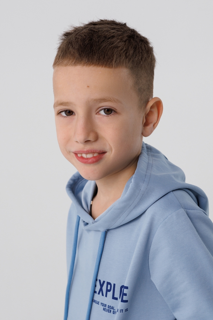 Фото Худі з принтом для хлопчика Deniz 0502 140 см Блакитний (2000990438775D)