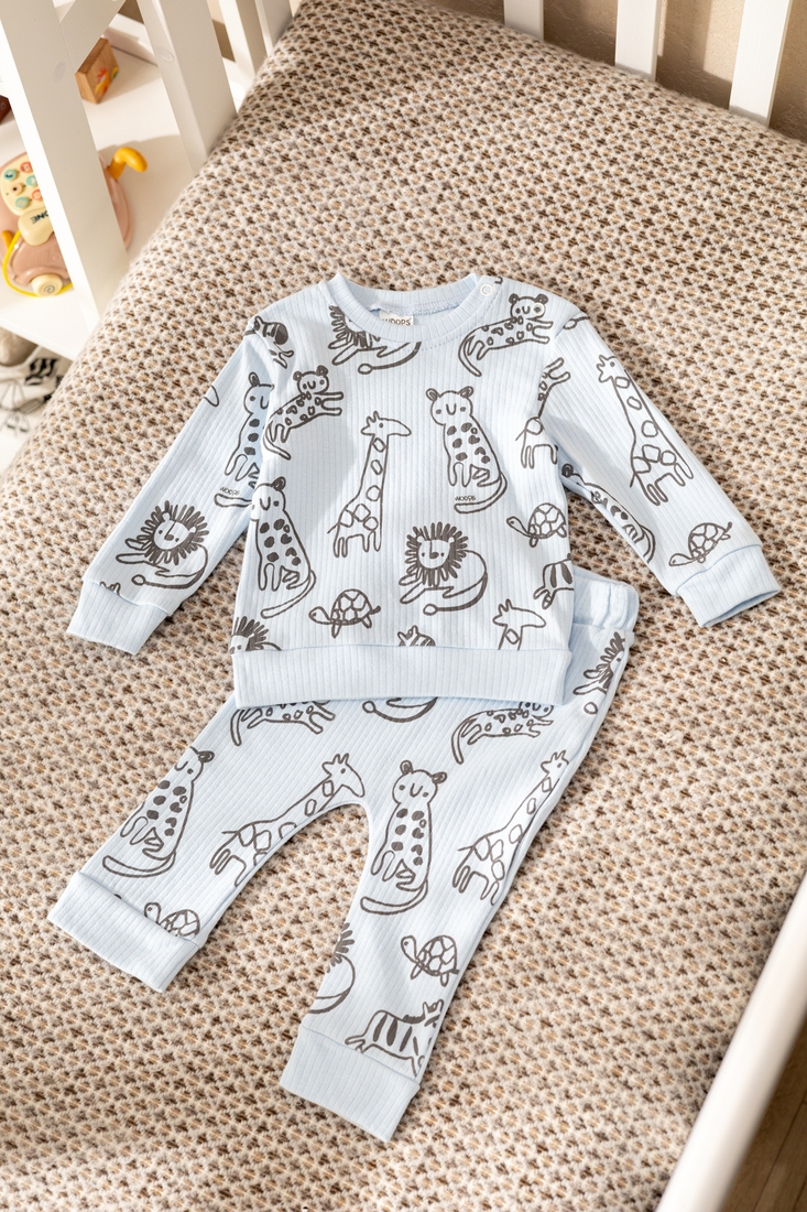 Фото Костюм (світшот+штани) для хлопчика Baby Show 0004 68 см Блакитний (2000990338594D)