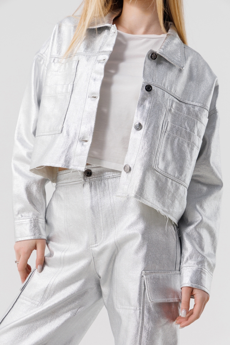 Фото Куртка джинсовая для девочки LocoLoco 2456 158 см Серебряный (2000990486639D)