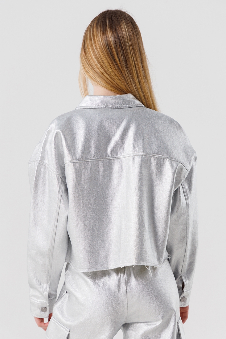 Фото Куртка джинсова для дівчинки LocoLoco 2456 128 см Срібний (2000990347060D)