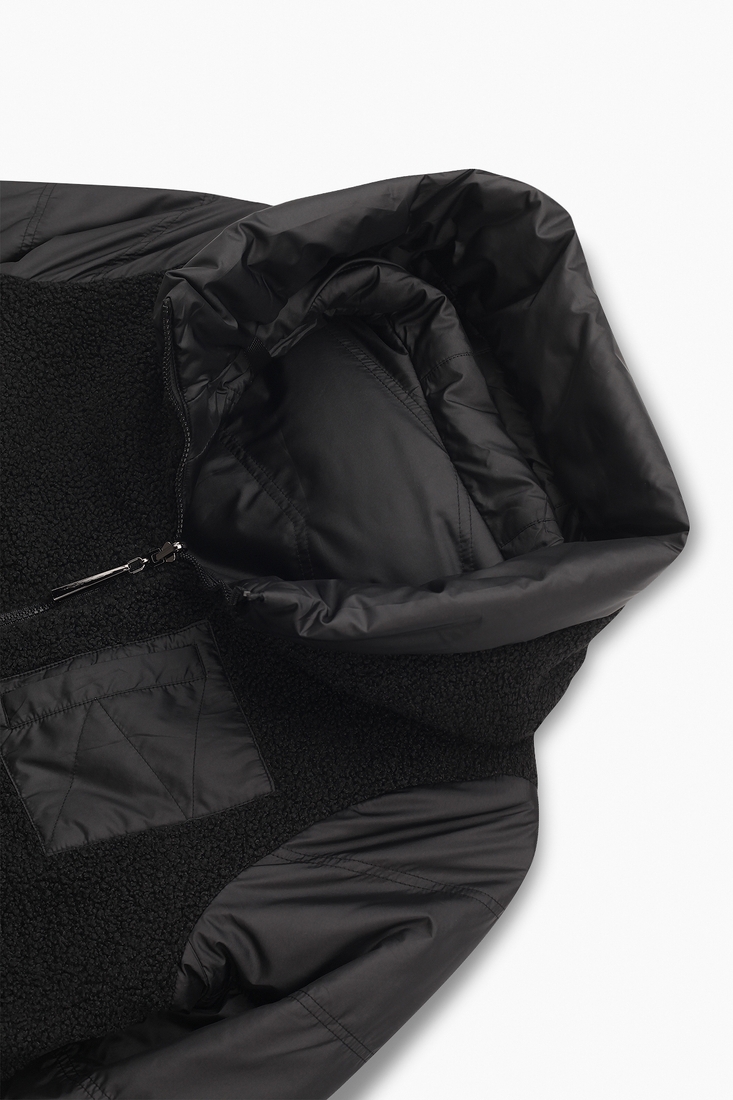 Фото Куртка жіноча двостороння 72-536 Button XL Чорний (2000989400608D)