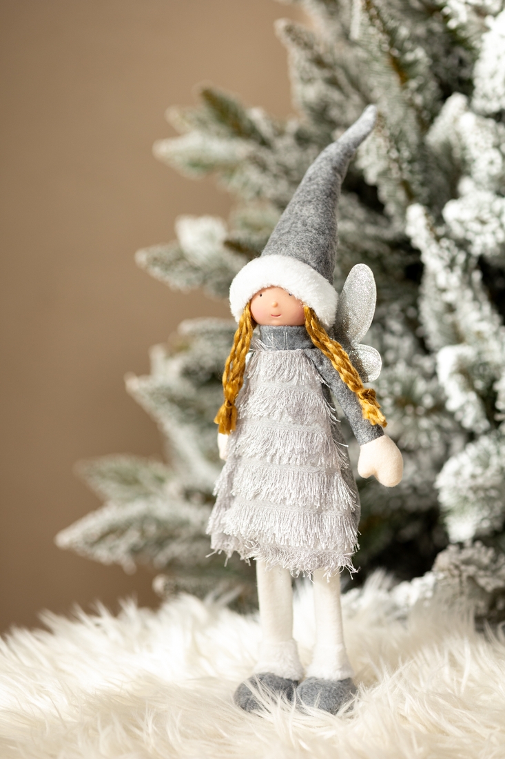 Фото Рождественская Кукла Ангел OY52617 Серый (2002014441693)(NY)