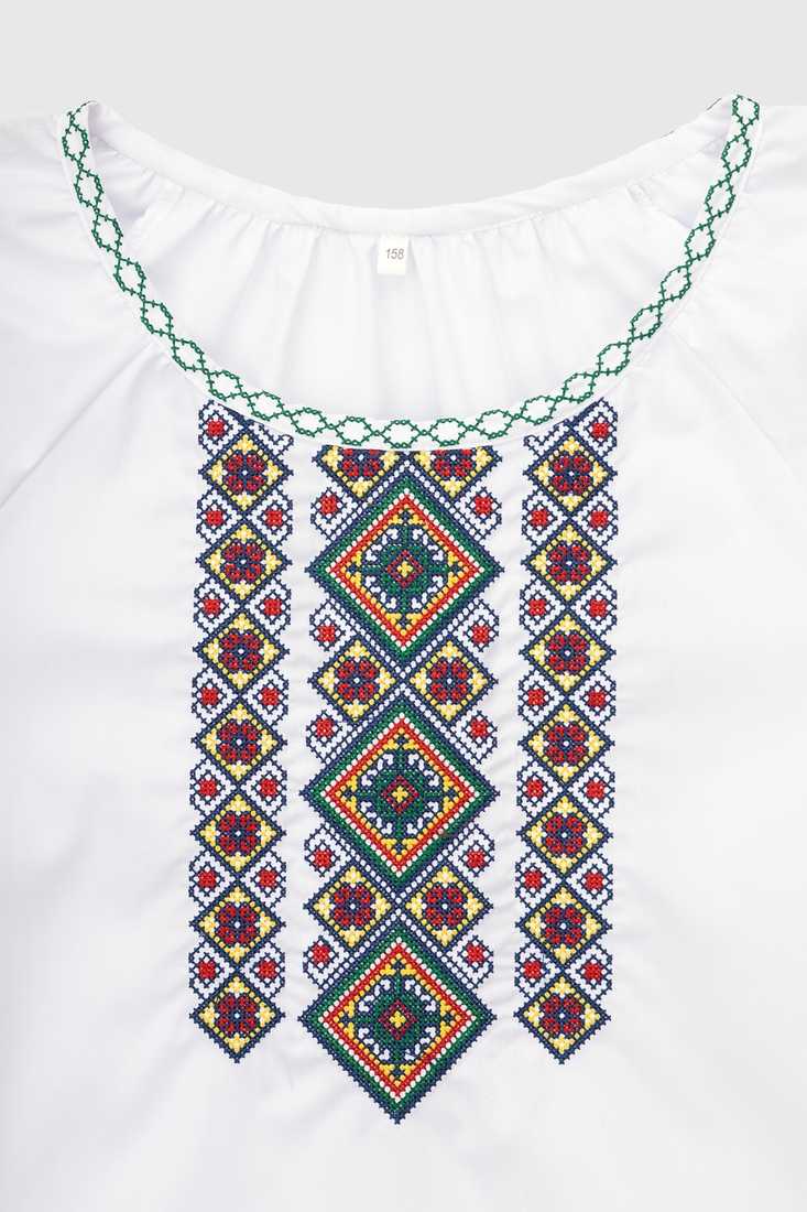Фото Сорочка з вишивкою для дівчинки ОЛЕКСАНДРА №6 140 см Зелений (2000902483411D)