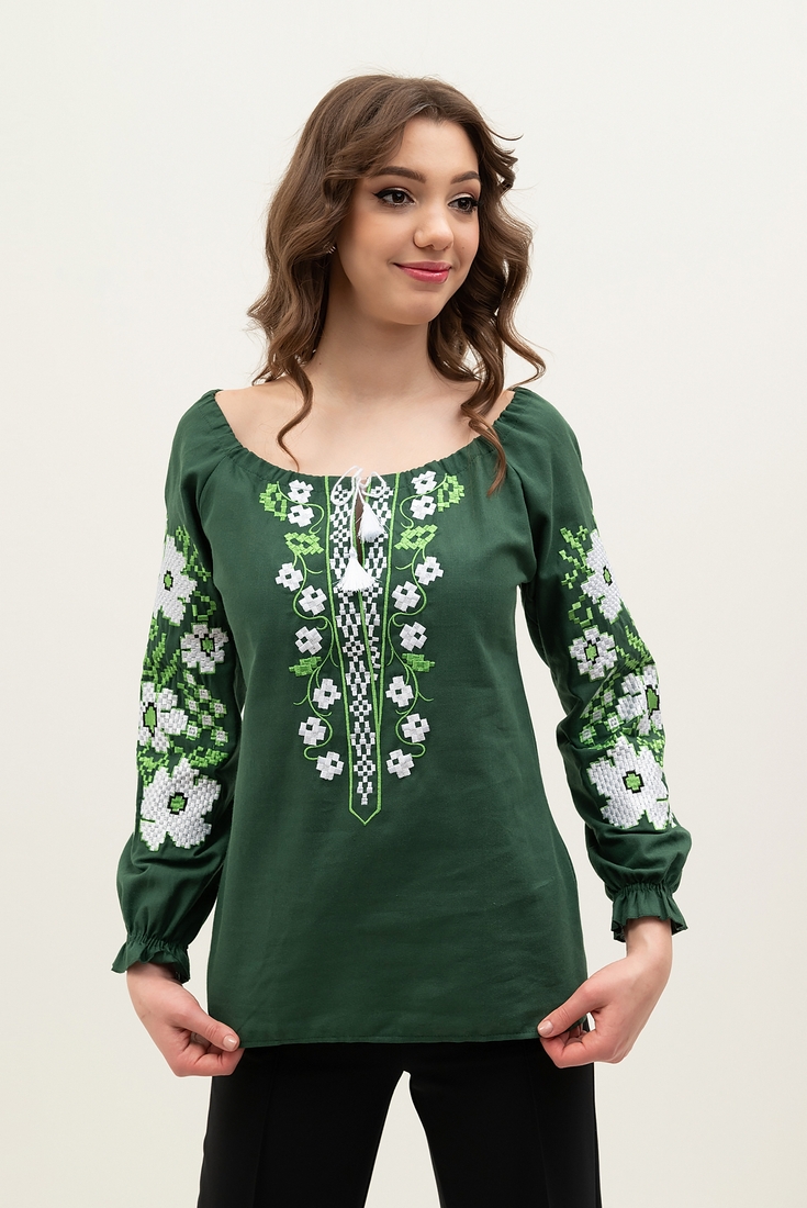 Фото Рубашка с вышивкой Galychanka ВЖ450 S Зеленый (2000904709960A)