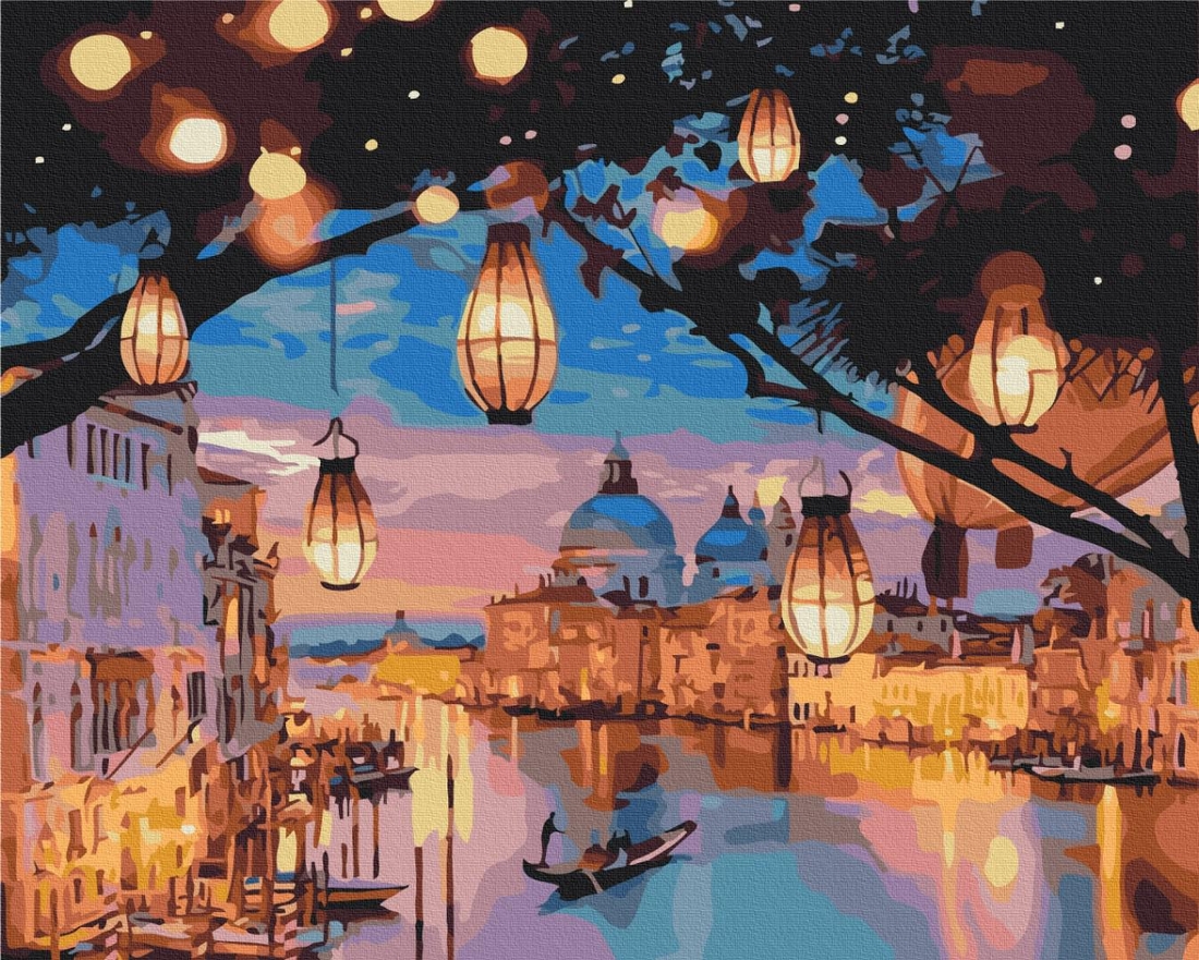 Фото Картина по номерам Ночные огни Венеции Brushme BS52867 (9995482105927)