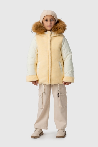 Фото Куртка зимова для дівчинки Feiying J-08 122 см Молочний (2000989629214W)