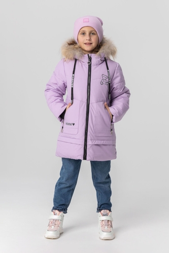 Фото Куртка зимова для дівчинки Feiying L-955 128 см Бузковий (2000989629368W)